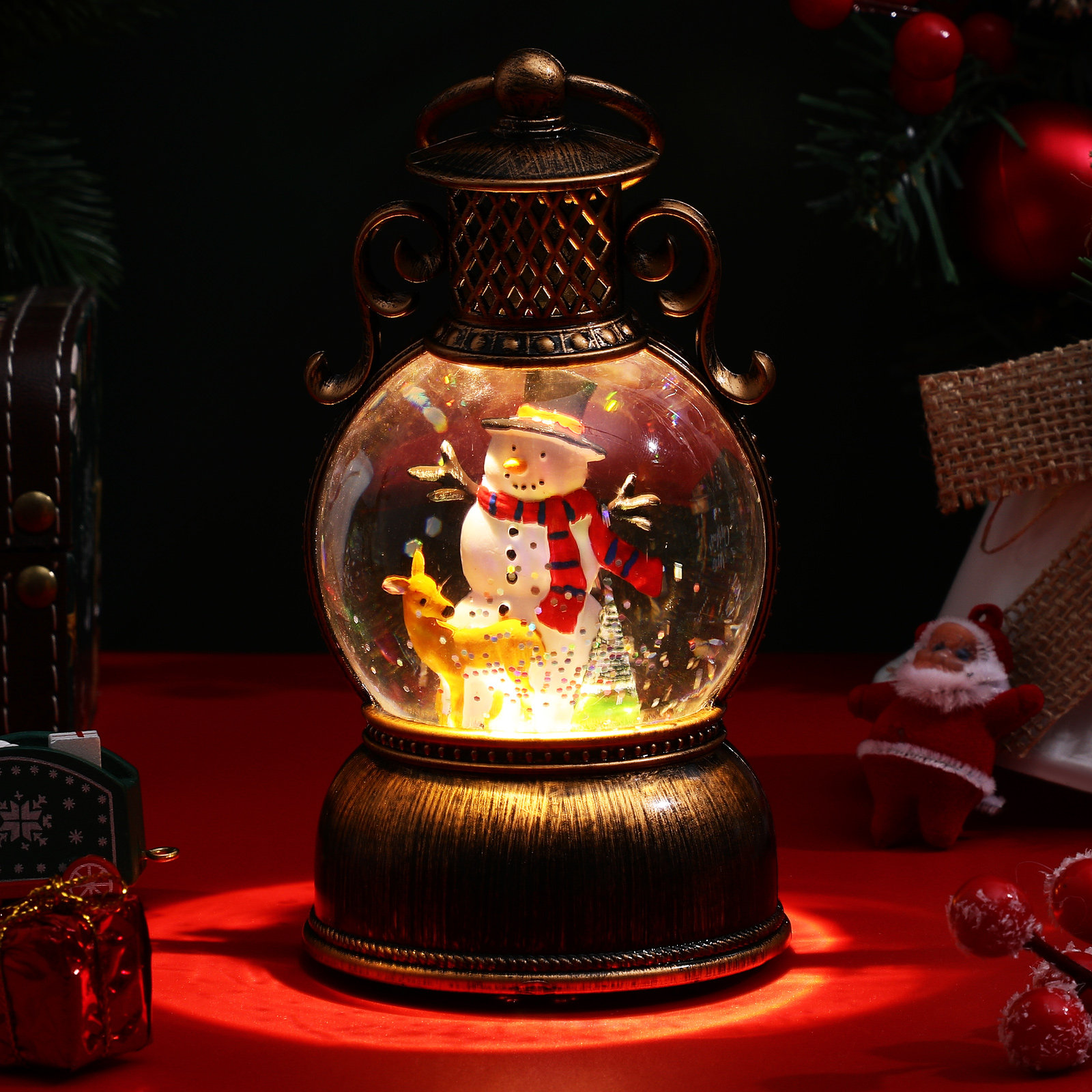 Snow Globe Musical - Christmas Music Box Light Up Globe