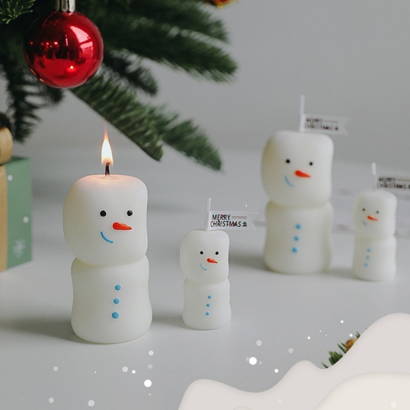 Holiday Candle Set - 2Pcs/set Merry Christmas Snowman Scented Candle
