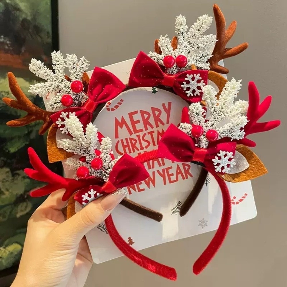 Cute Red Velvet Antler Hairban - Reindeer Antlers Headband review and price