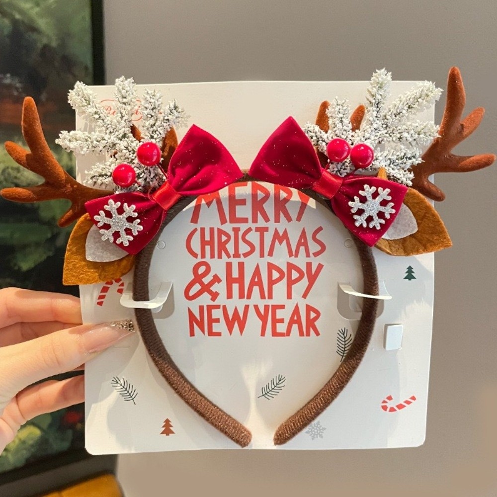 Simple Red Velvet Antler Hairb - Reindeer Antlers Headband review and price