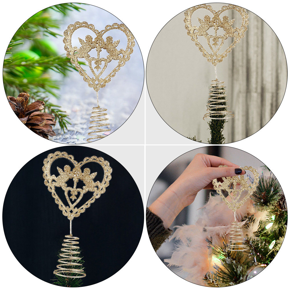 2Pcs Xmas Tree Heart-Shaped Ch - Star Tree Topper review and price
