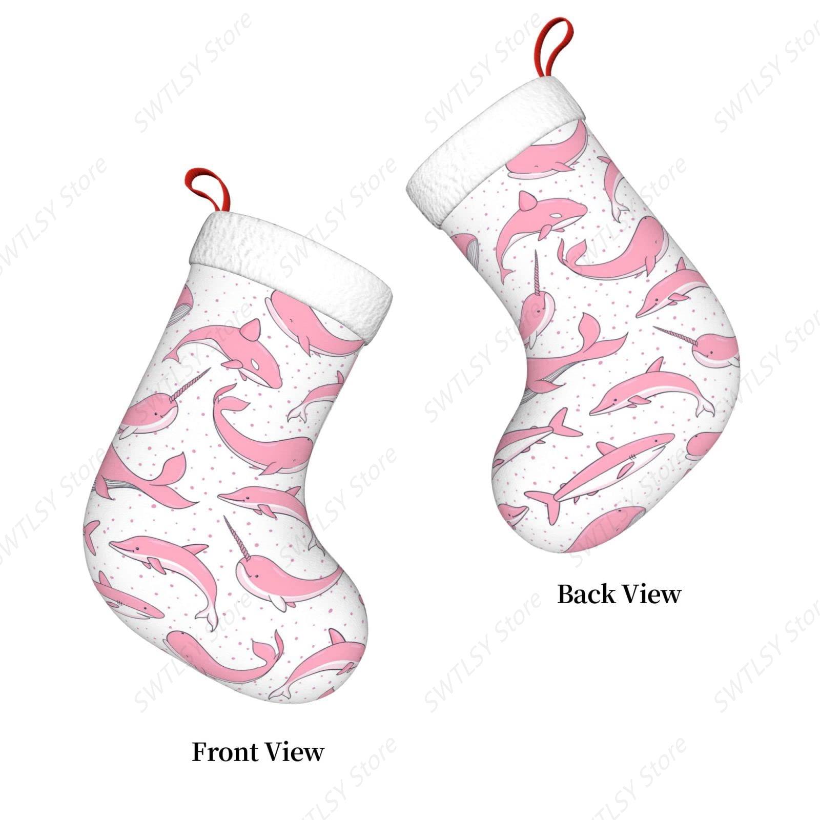 Christmas Pink Whales Xmas Hol - Christmas Stocking Hanging review and price