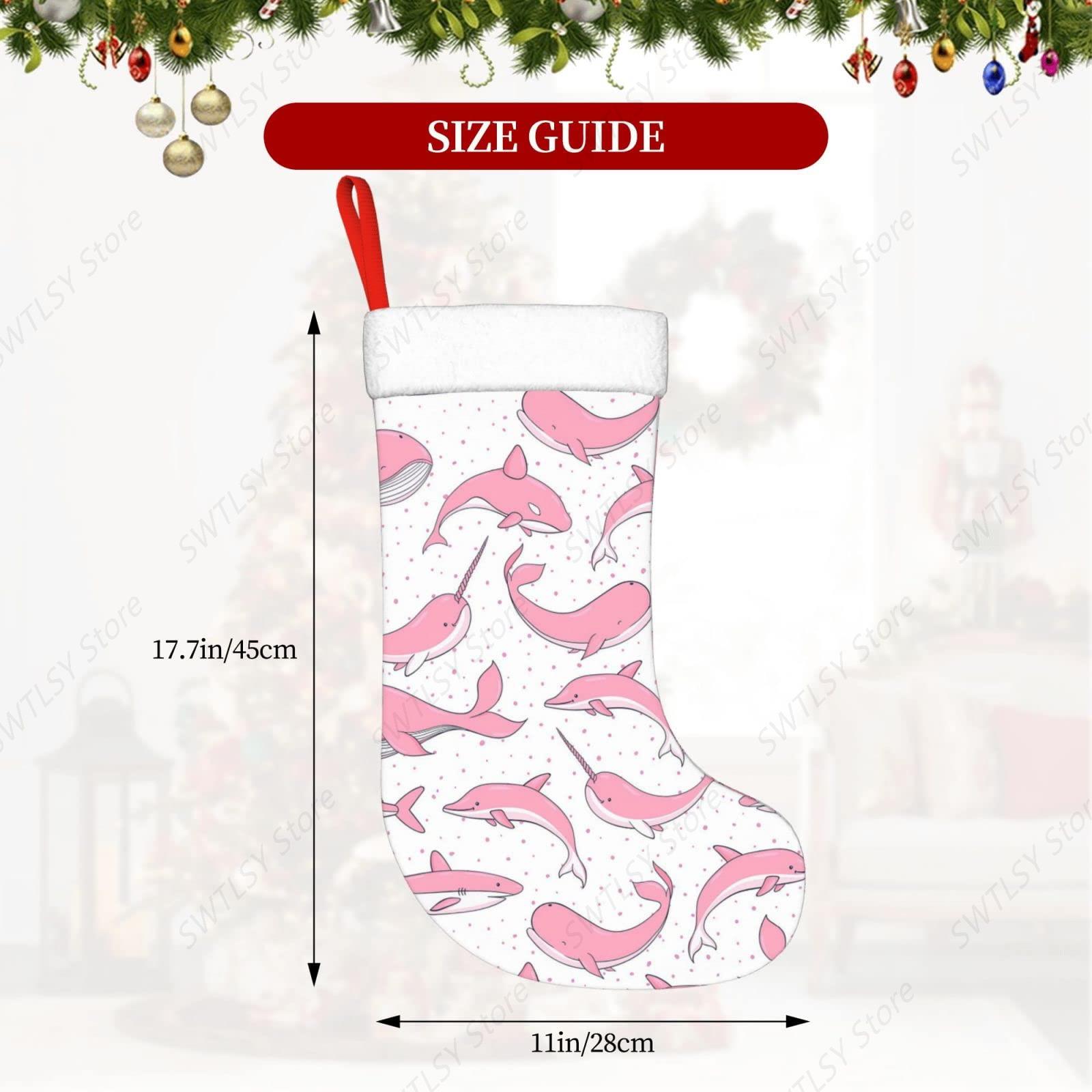 Christmas Pink Whales Xmas Hol - Christmas Stocking Hanging review and price