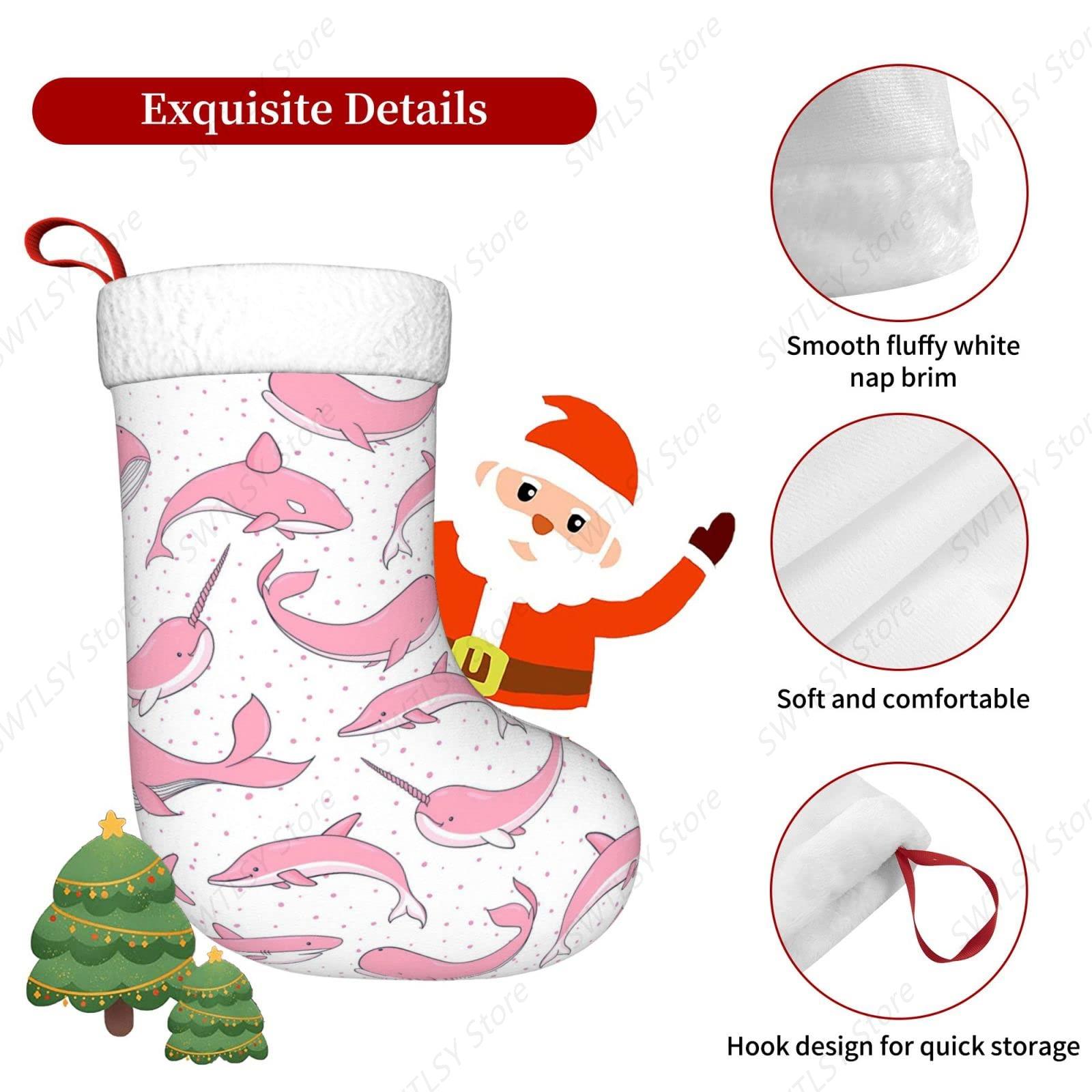 Christmas Pink Whales Xmas Hol - Christmas Stocking Hanging review and price