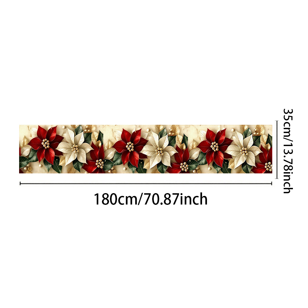 Vintage Red White Poinsettia F - Christmas Table Runner review and price