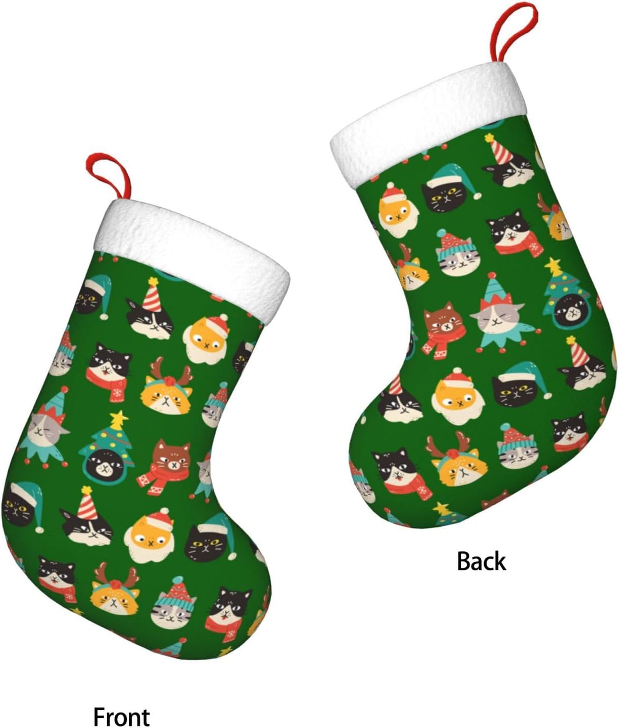 Cute Cats Green Christmas Stoc - Christmas Stocking Hanging review and price